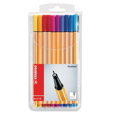 Water-soluble pens which, after wetting and allowing to dry, become permanent allowing for the layering of colour.