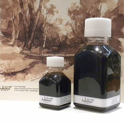 Walnut ink is intensely pigmented, water soluble and creates beautiful warm browns.  Using watercolour techniques you can layer the ink to darken tones or add water to create light washes.