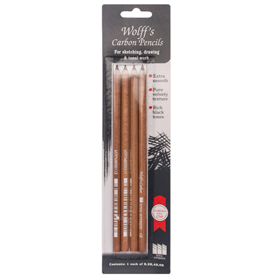Carbon pencils produce dramatic black marks and are perfect for rapid and expressive sketches and drawings.
